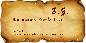 Barancsek Zenóbia névjegykártya